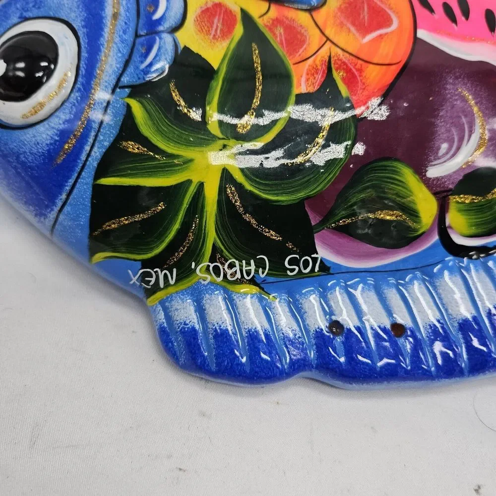 Vintage Ceramic Fish Wall Decor‎ Large Beige Brown Realistic Whimsical Bluegill